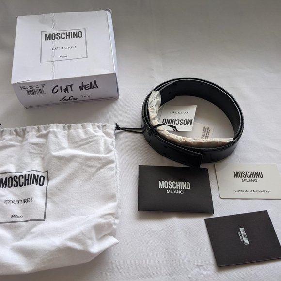 Moschino Couture Jeremy Scott SHINY GOLD LOGO BELT main image 9